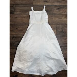 Scott McClintock White Girls 6 Dress Zip Beaded USA Made Wedding First Communion